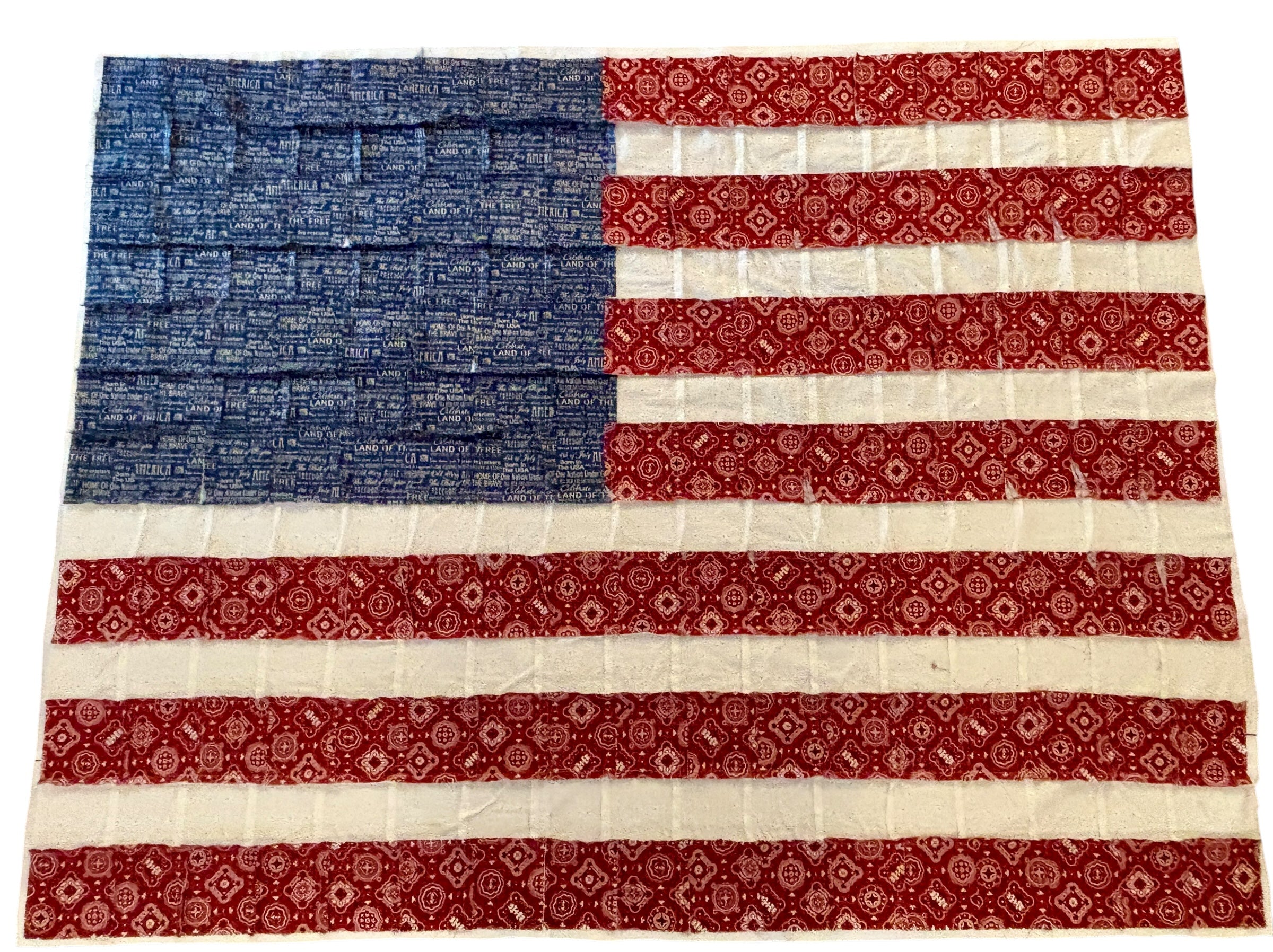 American Flag Rag Quilt – Red, White & Blue Patriotic Throw