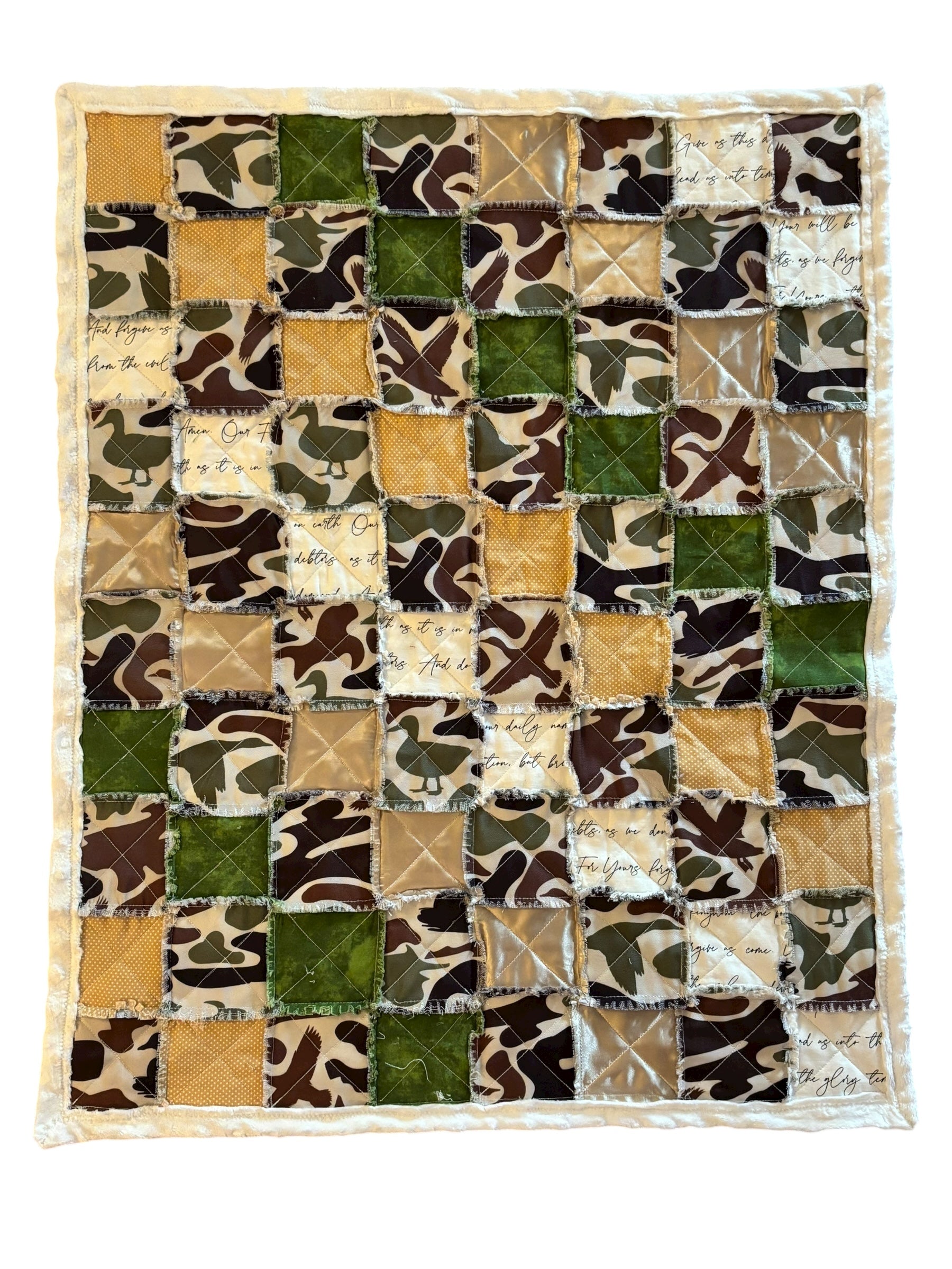 Camo Faith Rag Quilt with Minky Backing