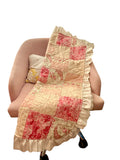 Rose Garden Rag Quilt with Satin Ruffle Edge