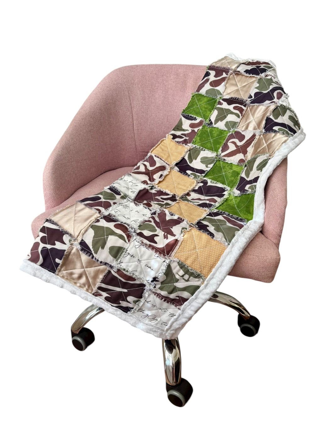 Camo Faith Rag Quilt with Minky Backing