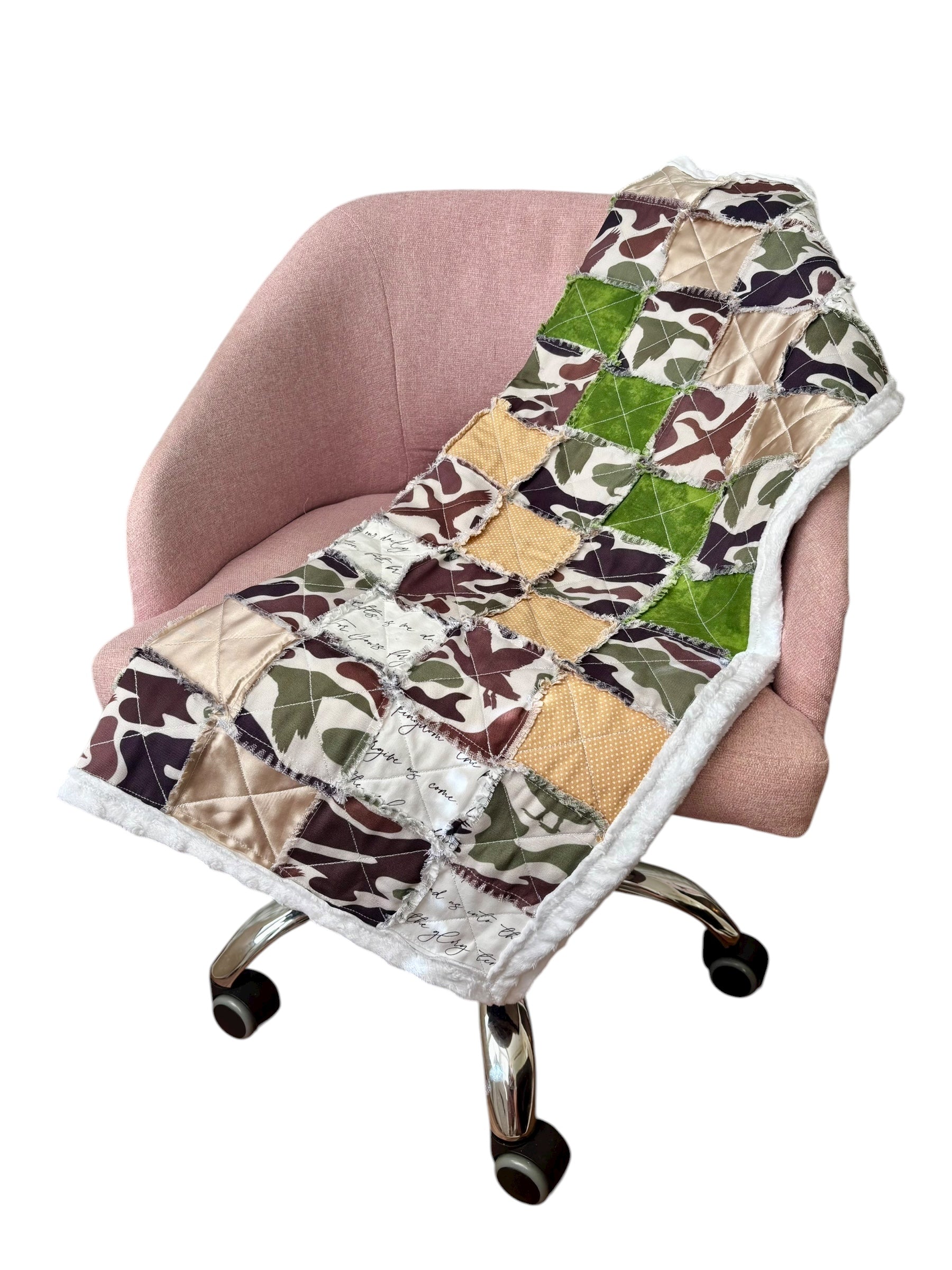 Camo Faith Rag Quilt with Minky Backing