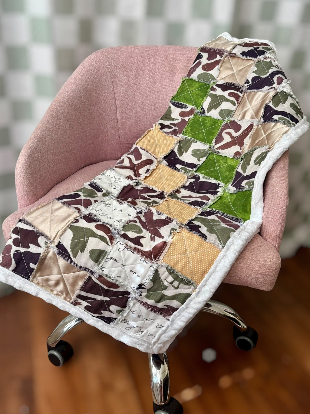 Camo Faith Rag Quilt with Minky Backing